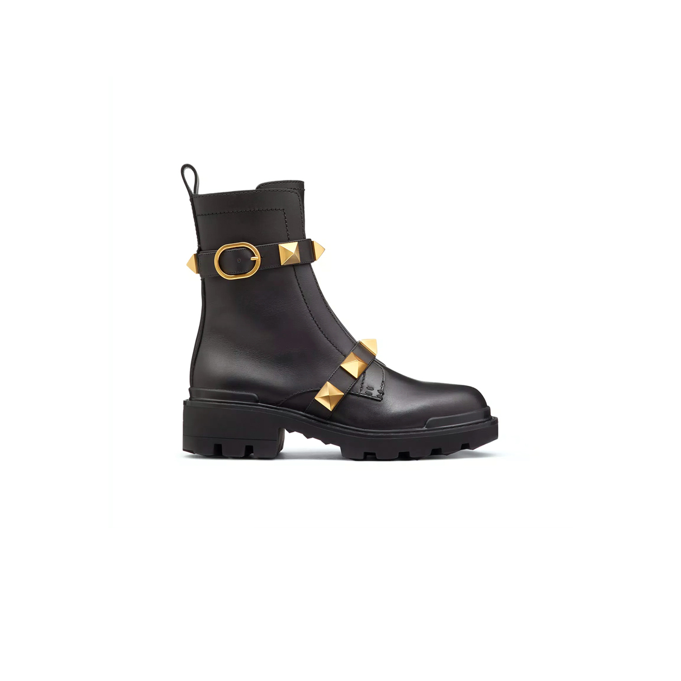 Va1e*ntin0 roman stud calfskin combat boot 40mm ww2s0cj3nkd_0no